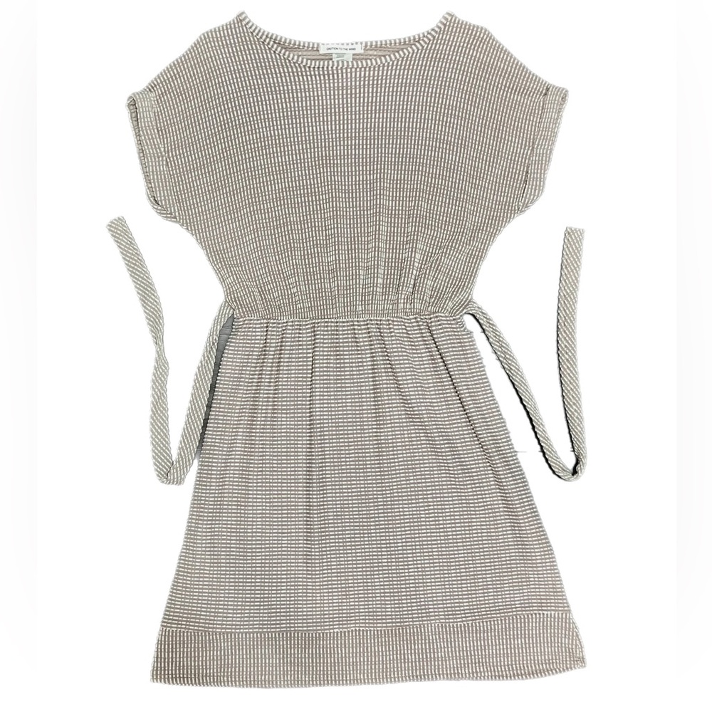 Caution to the Wind Dress Medium Brown and White